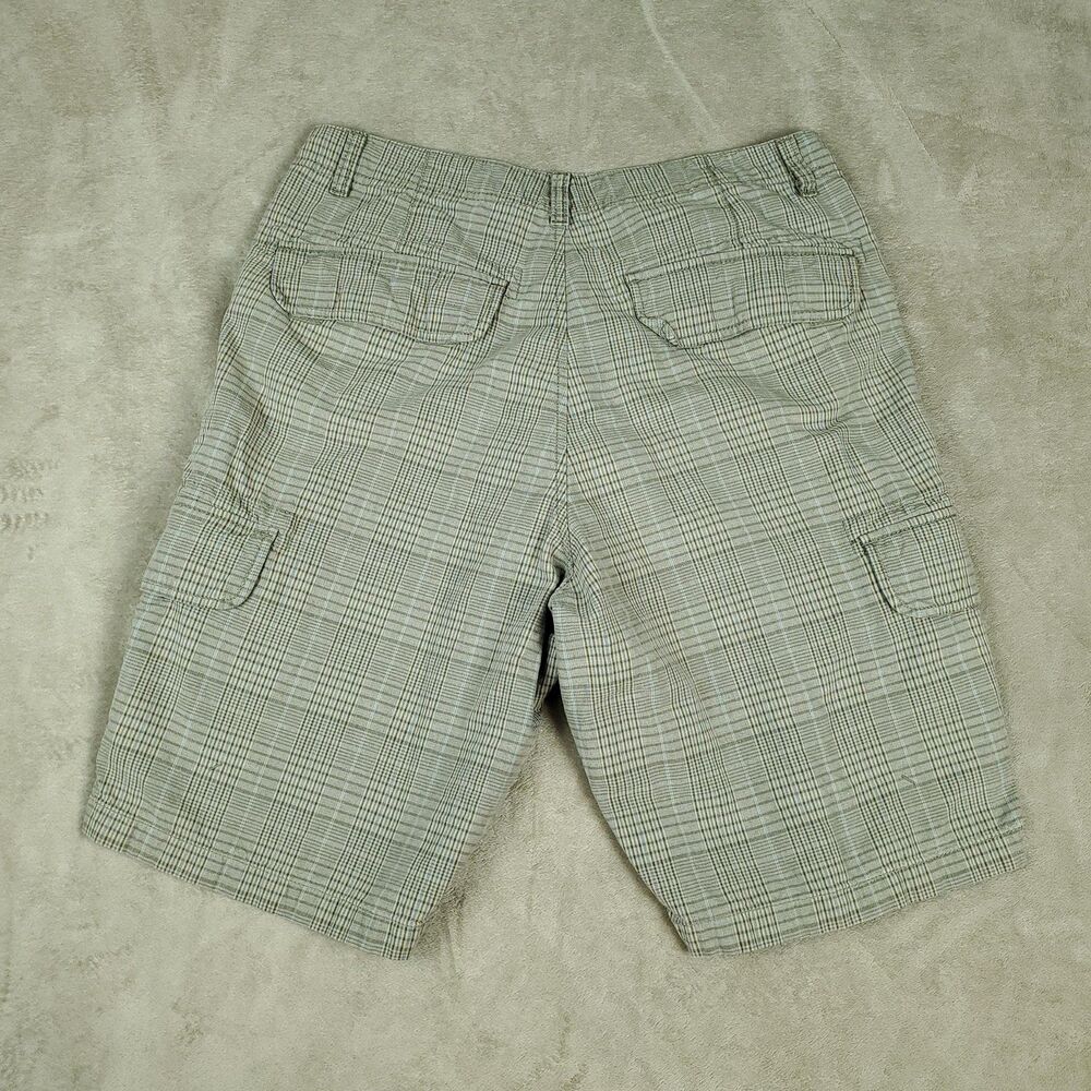 Dockers Cargo Shorts Mens 33 Beige Plaid 100% Cotton Loose Fit Summer Casual - Picture 9 of 9